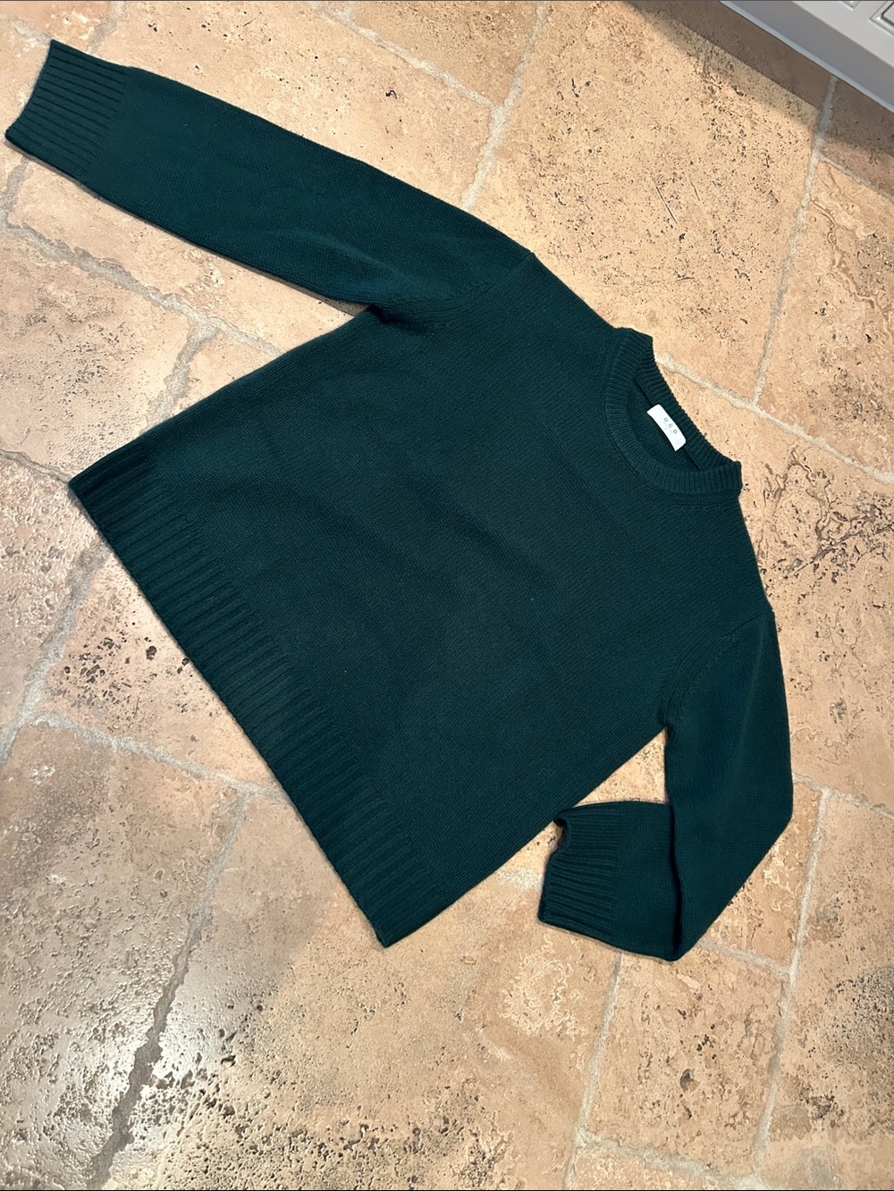 One Grey Day -Cashmere Aster sweater Forest size small